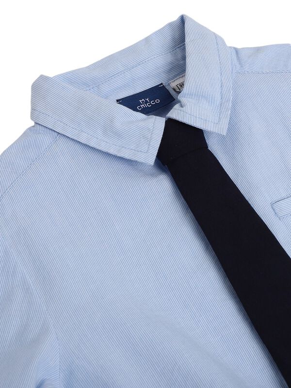 Boys Light Blue Long Sleeve Woven Shirt image number 2